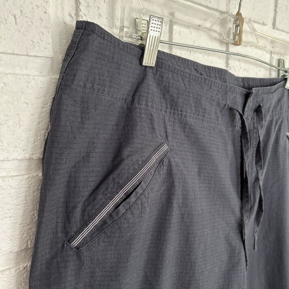 Adidas Ripstop Pants Womens XL Grey Drawstring Pockets Wide Leg